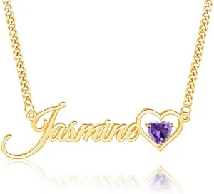 10K 14K 18K Gold Name Necklace Personalized for Women Custom Nameplate Necklaces Customized Jewelry Gifts for Women Mom Her Birthday Valentine's Day