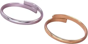 1/2Pcs 2025 New Adjustable Opening Metal Gold Color Rings Women Vintage Rings Geometric Trendy Aestheticism Jewelry Accessories