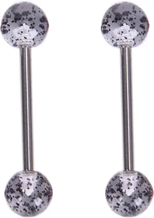 14G Stainless Steel Nipple Rings Colorful Bioplast Ball Straight Barbell Bars Tongue Ring 16mm(5/8Inch) Body Piercing Jewelry