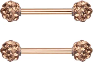 14G Stainless Steel Nipple Rings Glitter CZ Bioplast Ball Straight Barbell Bars Tongue Ring 16mm(5/8Inch) Body Piercing Jewelry
