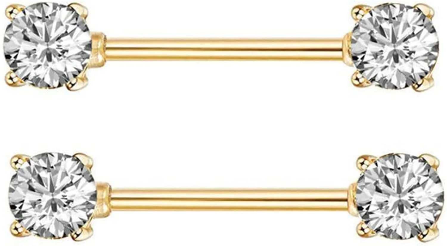 14G Stainless Steel Nipple Rings Glitter CZ Paw Straight Barbell Bars Tongue Ring 16mm(5/8Inch) Body Piercing Jewelry