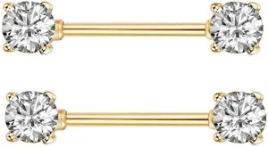 14G Stainless Steel Nipple Rings Glitter CZ Paw Straight Barbell Bars Tongue Ring 16mm(5/8Inch) Body Piercing Jewelry