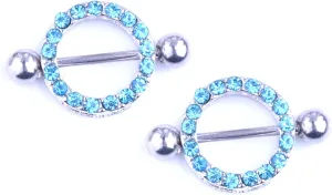 14G Stainless Steel Nipple Rings Glitter CZ Round Straight Barbell Bars Tongue Ring 16mm(5/8Inch) Body Piercing Jewelry