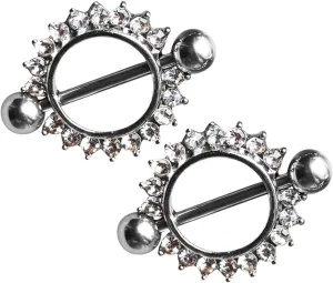 14G Stainless Steel Nipple Rings Glitter CZ Sun Straight Barbell Bars Tongue Ring 16mm(5/8Inch) Body Piercing Jewelry