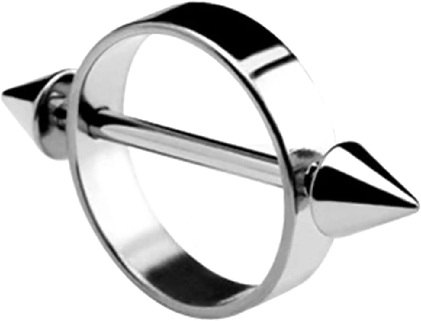 14G Stainless Steel Nipple Rings Round Cone Straight Barbell Bars Tongue Ring 16mm(5/8Inch) Body Piercing Jewelry