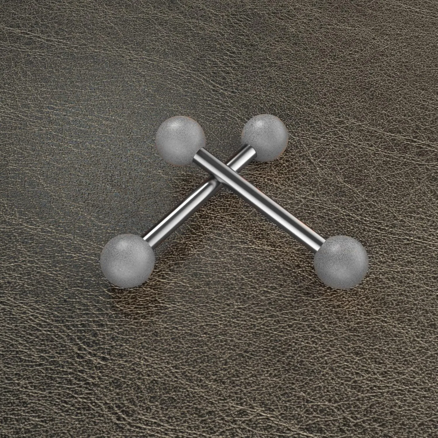 14G Stainless Steel Nipple Rings Solid Frosted Balls Straight Barbell Bars Tongue Ring 16mm(5/8Inch) Body Piercing Jewelry