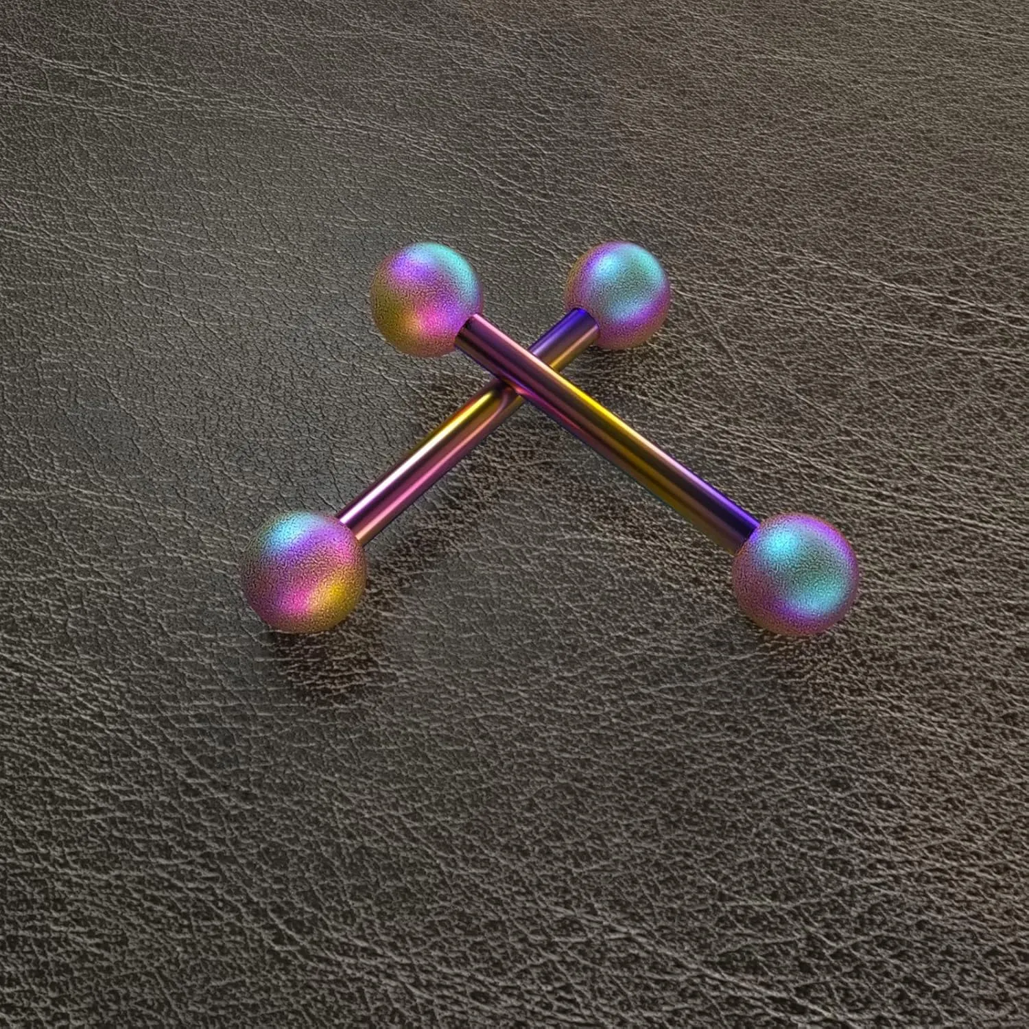 14G Stainless Steel Nipple Rings Solid Frosted Balls Straight Barbell Bars Tongue Ring 16mm(5/8Inch) Body Piercing Jewelry