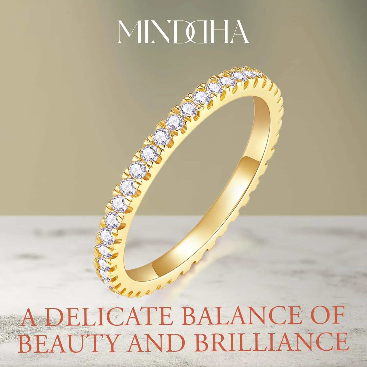 14K Gold Plated- Cubic Zirconia Simulated Diamond Stackable Rings Eternity Bands/Silver Rings, Gold Rings for Women- 1.5mm, 2mm Stacking Rings for Oura Gen 4/Oura Gen 3, Size 4-12