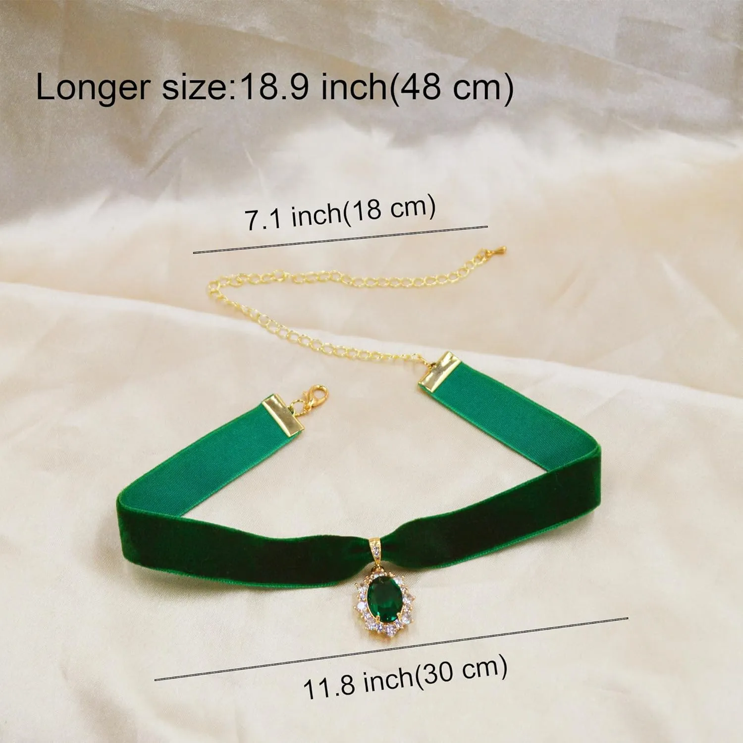 14K Gold Plated Sapphire Imitation Velvet Choker Necklace for Women Thick Chokers Birthstone Chocker Vintage Pendant Necklaces Chockers for Women Teen Girls Princess Costume Jewelry Aesthetic