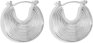 14K Gold Plated Statement Geometric Earring for Women Gold Hoop Earrings Hypoallergenic Wavy Earrings Chunky Gold Earrings Statement Jewelry Gift