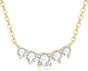 14K Gold Smiling Face 0.58ct Diamond Necklace for Women,VVS1 Round Cut D-color (Chain Length: 15.75 1.97 ")