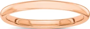 14K Rose Gold Polished 2mm Band - Jewelry By Sweet Pea