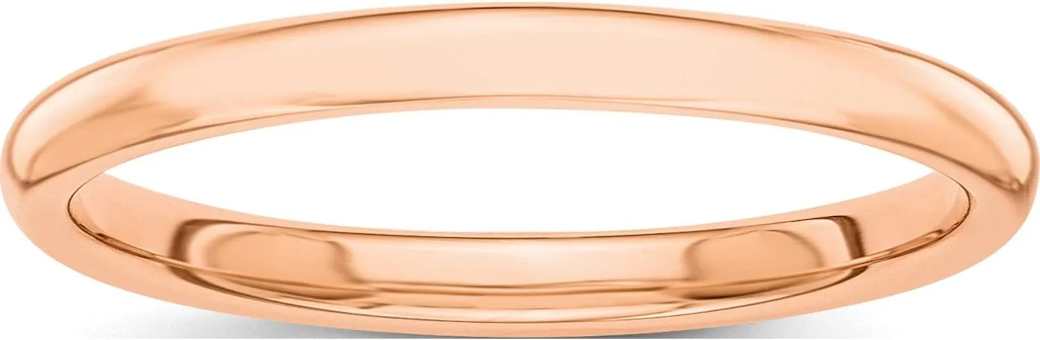 14K Rose Gold Polished 2mm Band - Jewelry By Sweet Pea