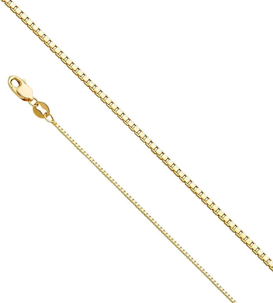 14k Two Tone Gold Jesus Face Religious Pendant Charm 1 mm Box Necklace Chain