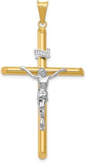 14k Two-Tone Polished Jesus Crucifix Pendant, 14k Two-tone
