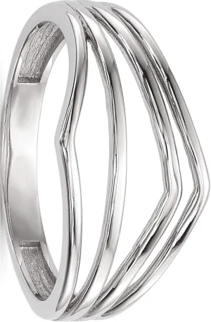 14K White Gold Polished 4-Bar Ring - Jewelry By Sweet Pea