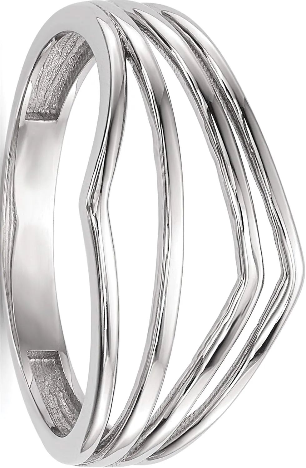14K White Gold Polished 4-Bar Ring - Jewelry By Sweet Pea