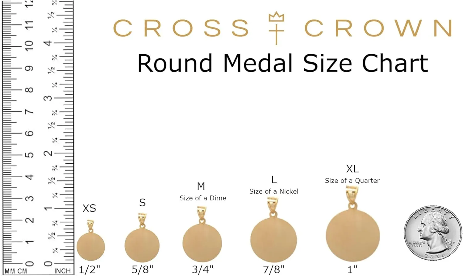 14k Yellow Gold and White Gold Polished Saint Christopher Pendant Medals