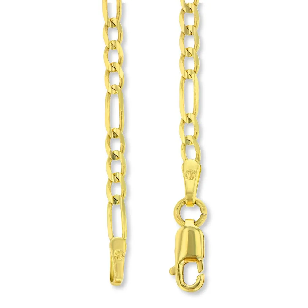 14K Yellow Gold Beaded Vertical Infinity Pendant with Cable, Curb, or Figaro Chain Necklaces