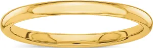 14K Yellow Gold Polished 2mm Band (Width=2) - Jewelry By Sweet Pea