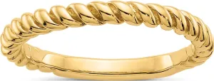 14K Yellow Gold Polished Twisted Band - Jewelry By Sweet Pea