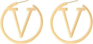 18K Gold Luxury Letter Earrings for Women and Sisters | Valentines Day, Birthday Gifts, Elegant Accessories for Any Occasion