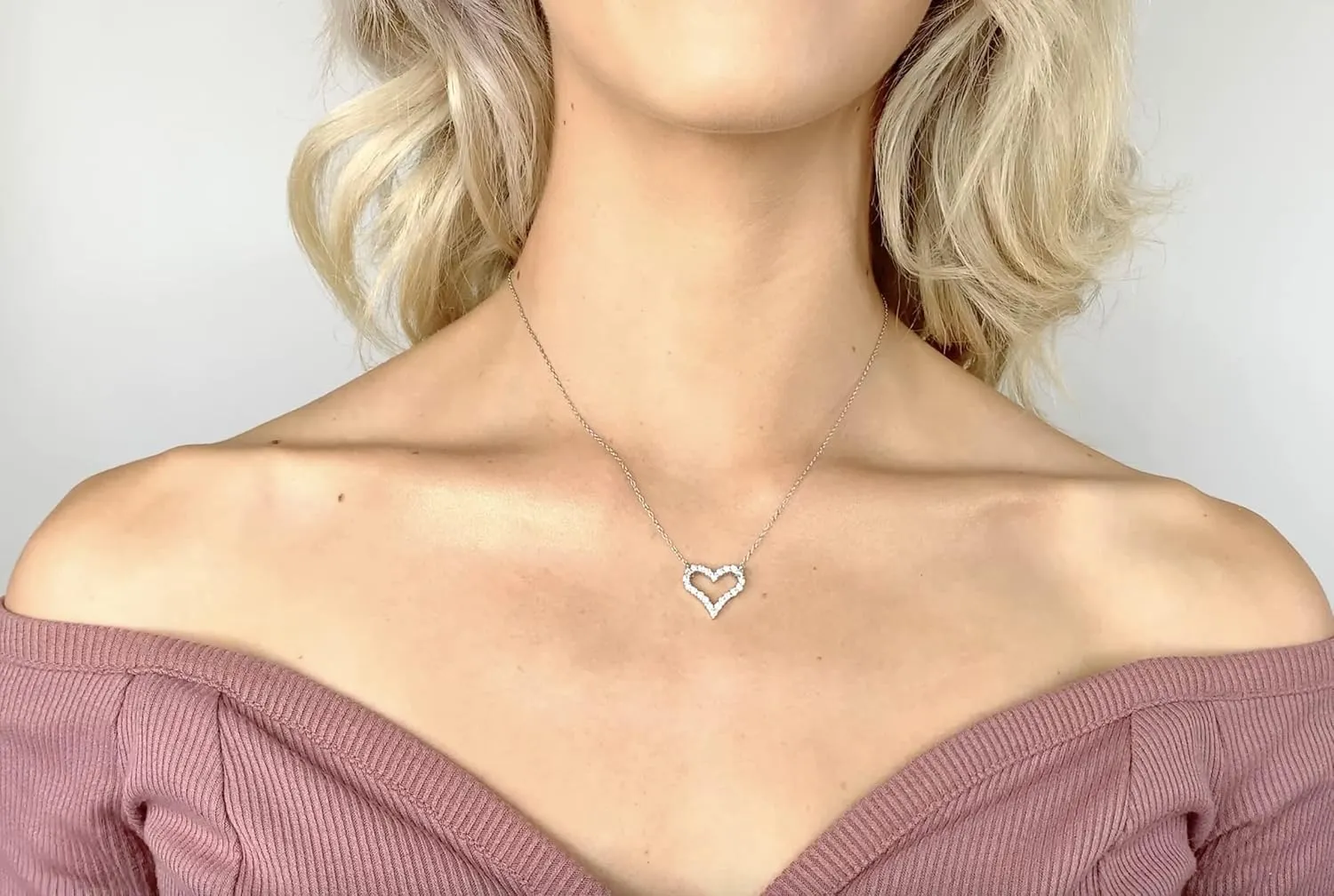 18k Gold Plated Heart Necklaces For Women Filled With CZ Stones | Women's Jewelry Love Pendant Necklace