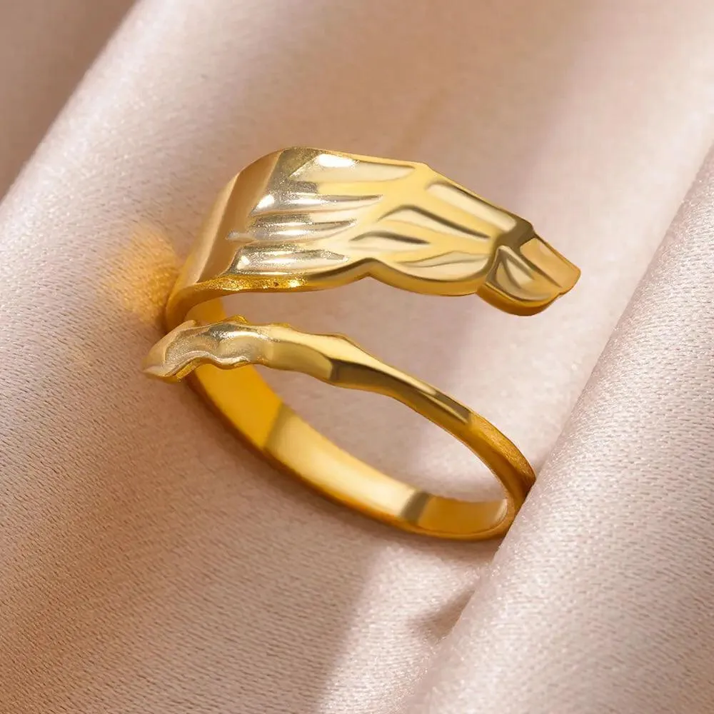 18K Gold Plated Stainless Steel Punk Couple Rings: Trendy Band Jewelry