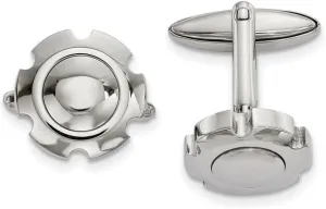 19.15mm Stainless Steel Polished Cuff Links-Cuff Link for Men