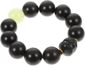 1Pc Creative Black Wood Beads Bracelet with Luminous Buddhist Beads Unique Jewelry for Men and Women Comfortable Wear present for