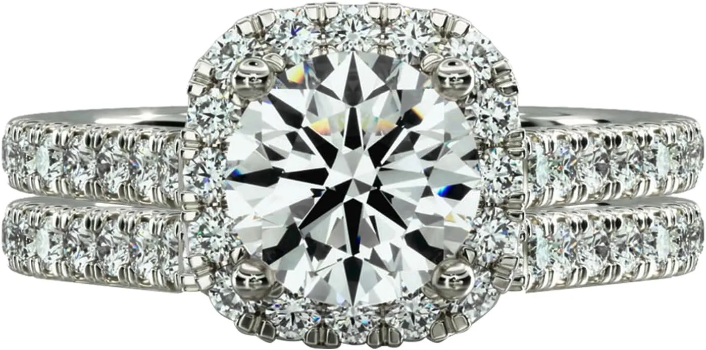 2 Carats Engagement Rings Wedding Bands Bridal Sets for Women 925 Sterling Silver Pear Shaped CZ Cubic Zirconia