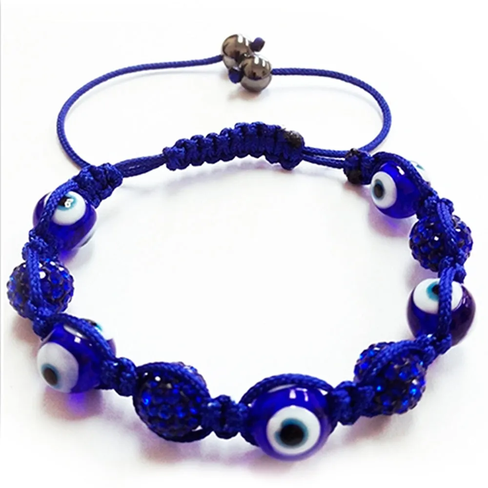 2 Evil Eye Bead Bracelets Lucky Blue Amulet Nazar Protection Kabbalah Adjustable
