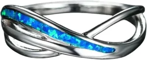 2025 Fashion Women Rings Anniversary Party Her Gift Cute Blue Imitation Opal Bow Rings For Women Jewelry Accessories