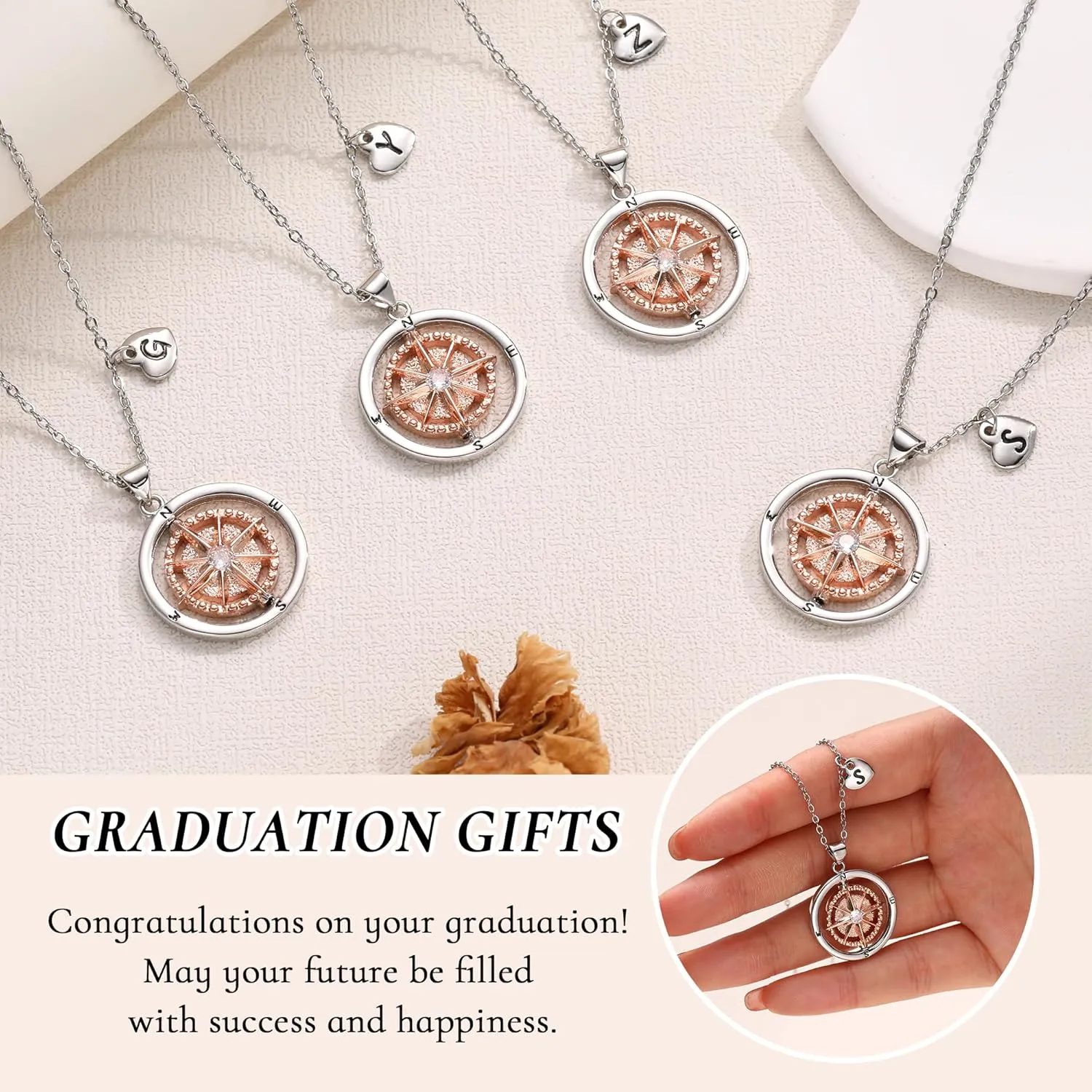2025 Graduation Gifts for Her Initial Necklace for Women with Heart 5th/8th Grade Gifts High School/Elementary/Middle School Graduation Gift for Daughter/Sister/Best Friend