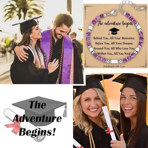 2025 Graduation Gifts for Her/Women/Gril, Small Crystal Graduation Bracelet with Unique Cap Gift Box Blue