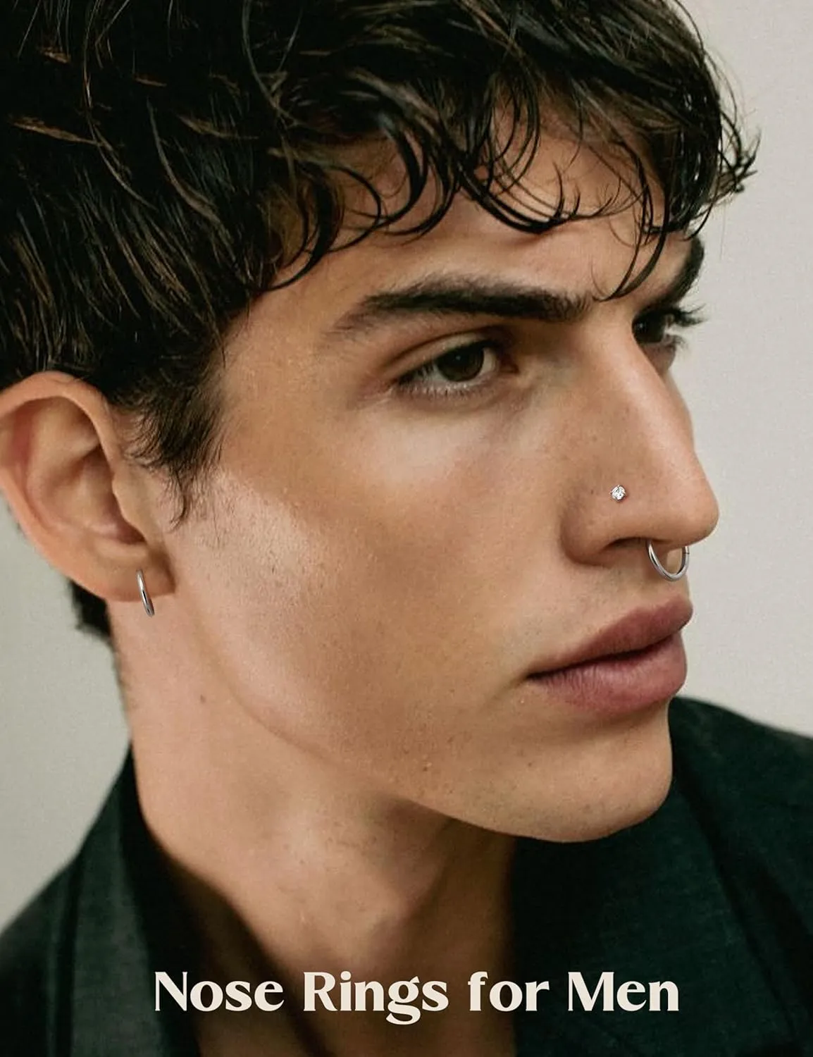 20G/18G Nose Rings Studs for Women Men - 14K Gold Filled Flat Back Nose Studs Nose Ring Hoops Hypoallergenic Surgical Steel Threadless Push in CZ Helix Tragus Conch Nostril Cartilage Piercing Jewelry