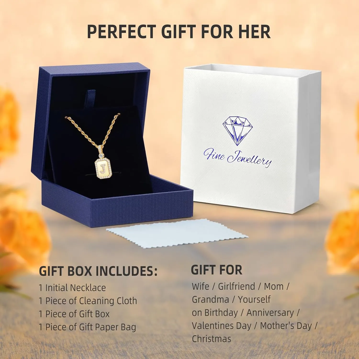 24K Gold Filled Necklace for Women, Initial A-Z Letter Pendant Necklaces for Women, Women's Jewelry for Wife Girlfriend Mother Daughter Sister Grandma Friend Female, Yellow Necklace