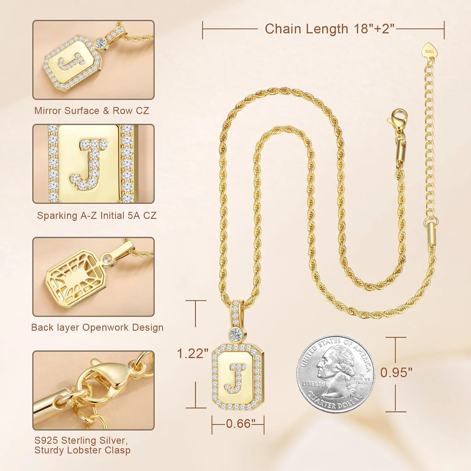 24K Gold Filled Necklace for Women, Initial A-Z Letter Pendant Necklaces for Women, Women's Jewelry for Wife Girlfriend Mother Daughter Sister Grandma Friend Female, Yellow Necklace