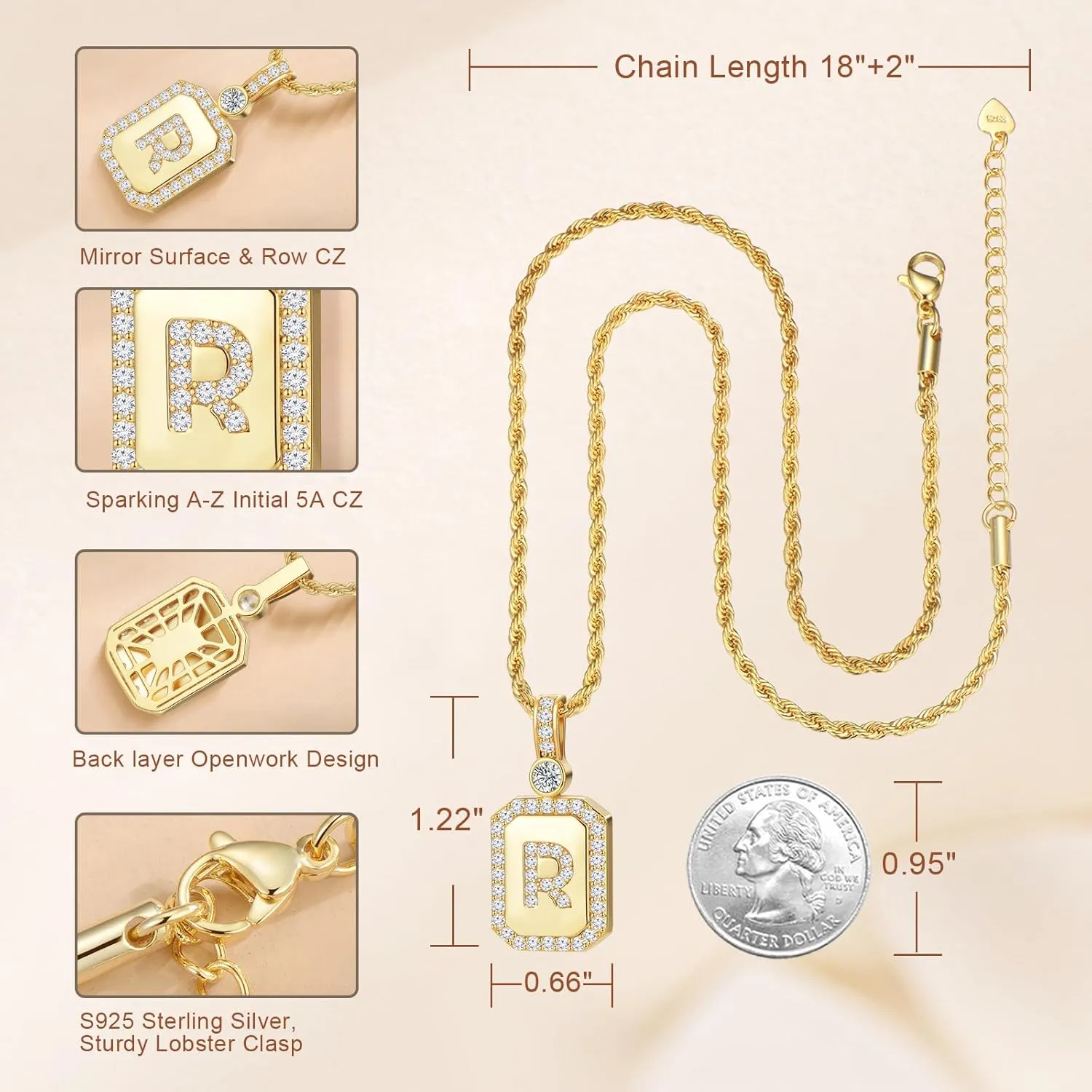 24K Gold Filled Necklace for Women, Initial A-Z Letter Pendant Necklaces for Women, Women's Jewelry for Wife Girlfriend Mother Daughter Sister Grandma Friend Female, Yellow Necklace