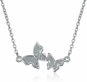 24K gold-plated butterfly necklace as a gift for girls Lady, colorful zircon fashion simple collarbone necklace as a jewelry gift for sisters, mothers and friends, in gold and platinum colors