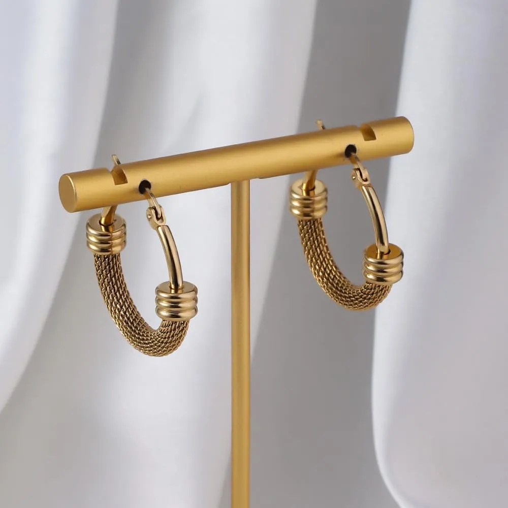 25mm/30mm Trendy Hoop Earrings For Women, Minimalist & Chic, 18K Gold Plated 316L Stainless Steel