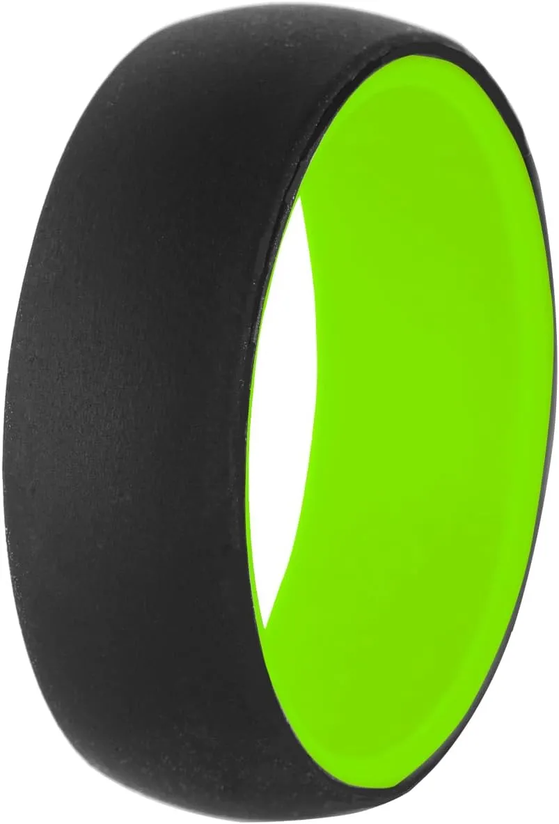 2Pack Two-Tone Silicone Ring Engagement Rubber Rings Christian Jesus Cross Silicone Rings Bible Verse Quote Faith Inspirational Custom Engraved Marriage Rings,Size 6-14