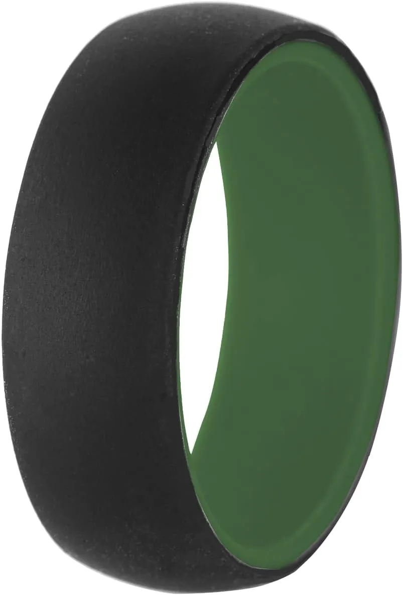 2Pack Two-Tone Silicone Ring Engagement Rubber Rings Christian Jesus Cross Silicone Rings Bible Verse Quote Faith Inspirational Custom Engraved Marriage Rings,Size 6-14