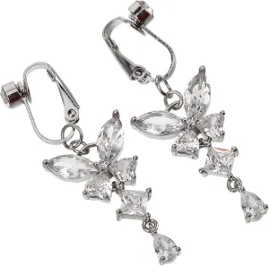 2pcs Butterfly Shape Belly Ring Dangling Navel Clip Pendant Belly Piercing Jewelry Zirconia Fashion Accessory for Women