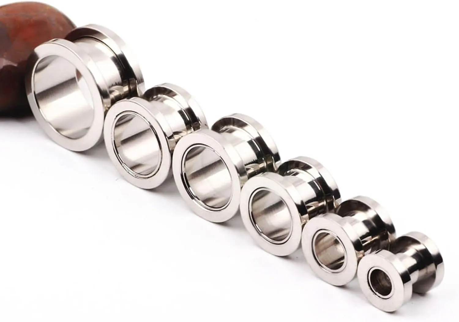 2Pcs Gage Starter Kits, Stainless Steel Gauges For Ears Simple Polished Piercing Tunnels