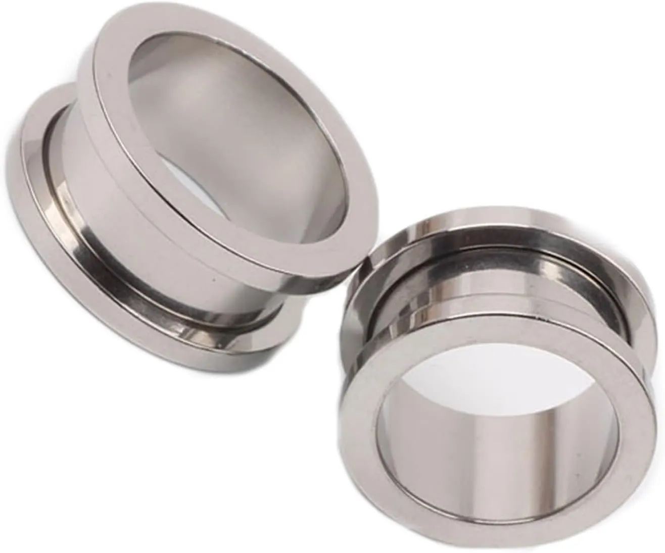 2Pcs Gage Starter Kits, Stainless Steel Gauges For Ears Simple Polished Piercing Tunnels
