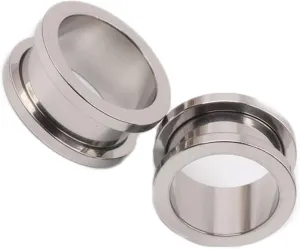 2Pcs Gage Starter Kits, Stainless Steel Gauges For Ears Simple Polished Piercing Tunnels