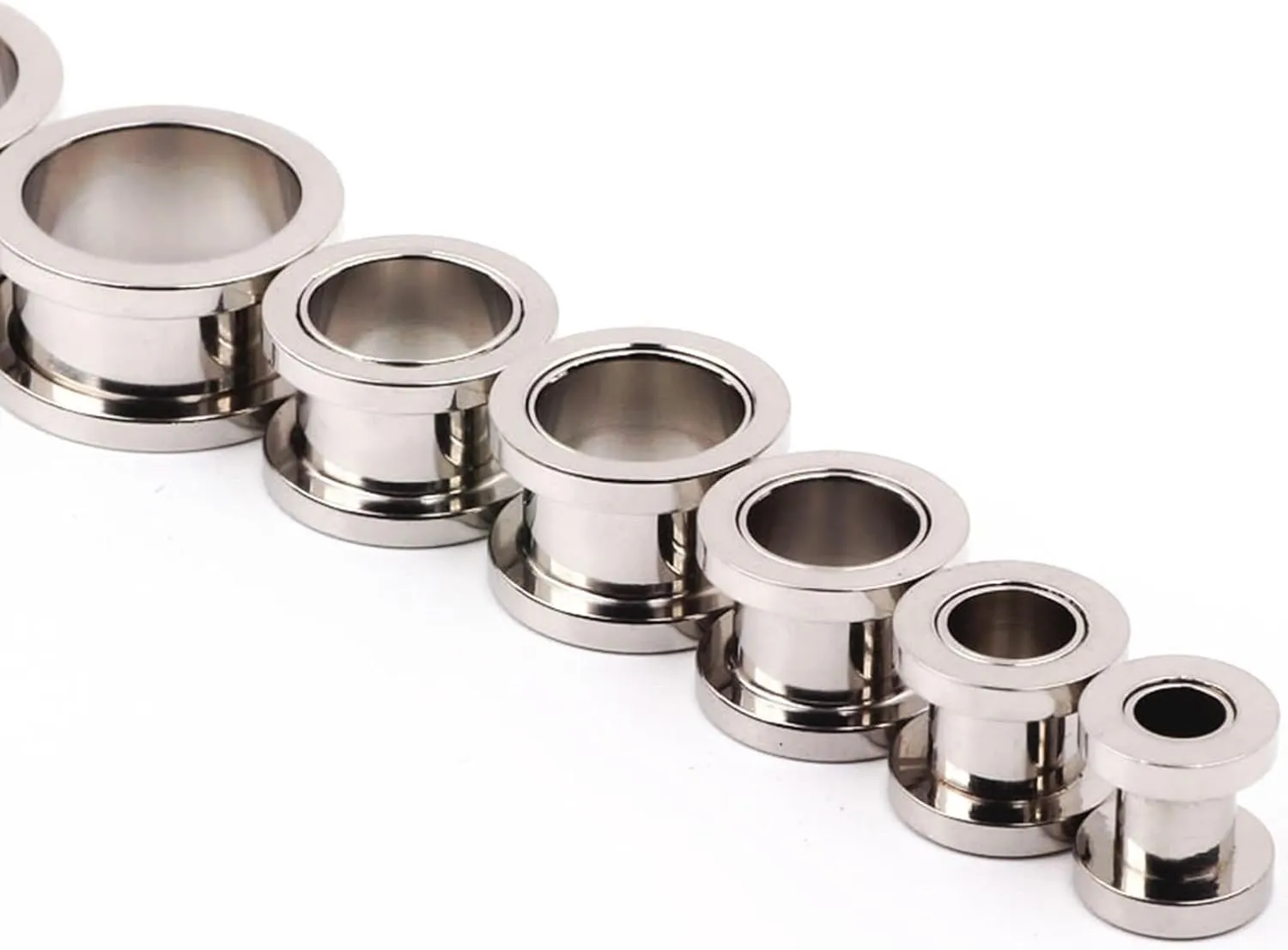 2Pcs Gage Starter Kits, Stainless Steel Gauges For Ears Simple Polished Piercing Tunnels