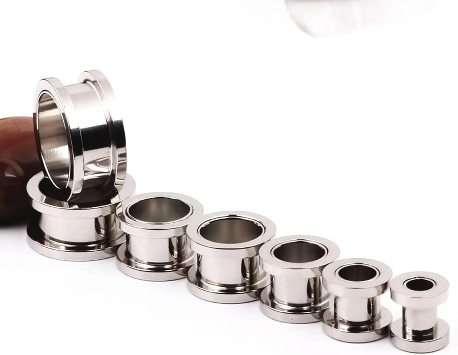 2Pcs Gage Starter Kits, Stainless Steel Gauges For Ears Simple Polished Piercing Tunnels