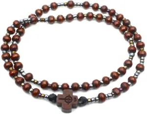 2pcs Men Beads for Bracelets Meditation Prayer Chain Catholic Chris Wood